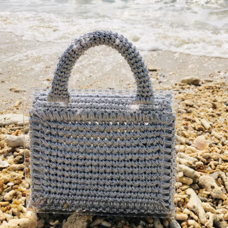 [BXX] Женская сумка акриловая шерстяная через плечо ручные плетеные сумки женские