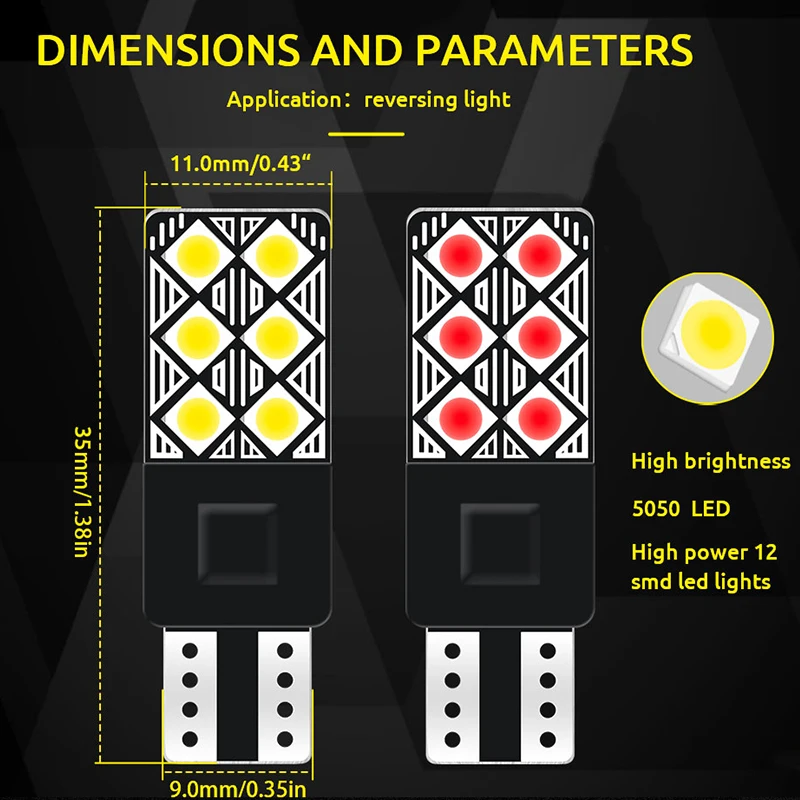 2 шт. Canbus со стробоскопической вспышкой для W5W T10 светодиодный 3030 12SMD Стоянкы