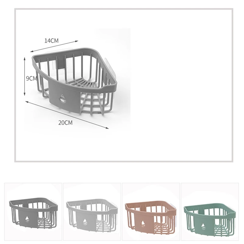

NHBR No Punching Corner Rack Toilet Wash Rack Bathroom Traceless Wall Mounted Tripod Storage Rack