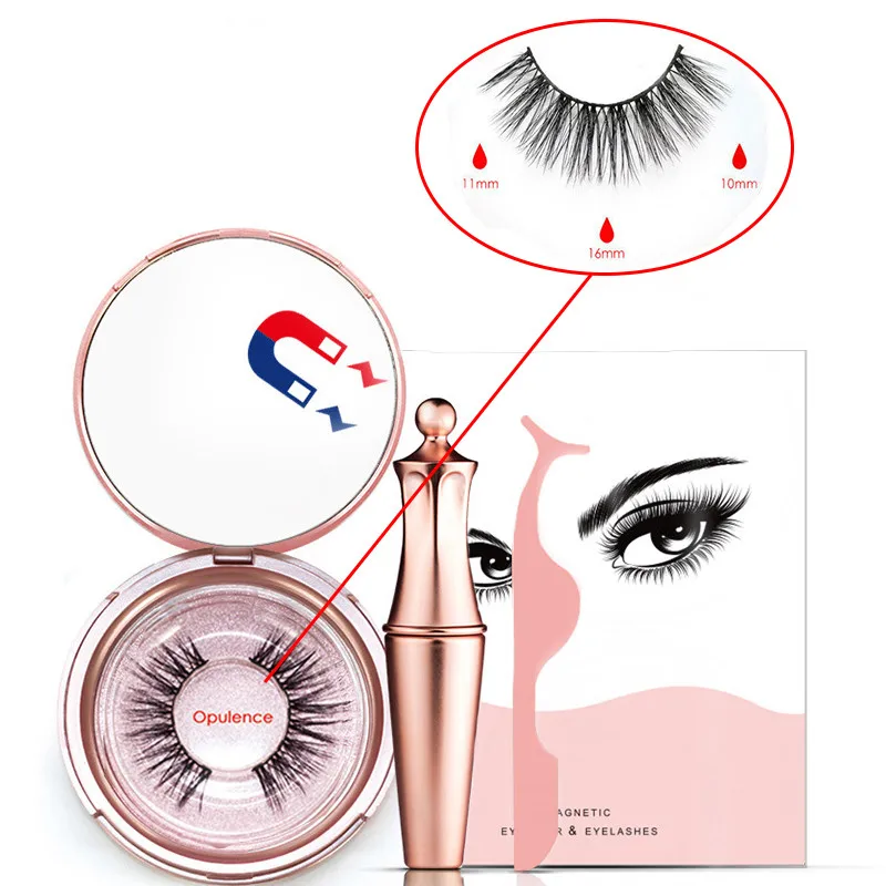 Liquid Magnetic Eyeliner Set And Magnetic False Eyelashes Tweezer Magnetic Eyeliner Waterproof Long Lasting Eyeliner Eyelashes