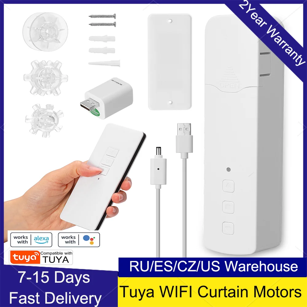 

Умный моторизированный двигатель Tuya WiFi M515EGWT для занавесок с бусинами, работает с Alexa Google Home, электродвигатель для занавесок умный дом шторы ...