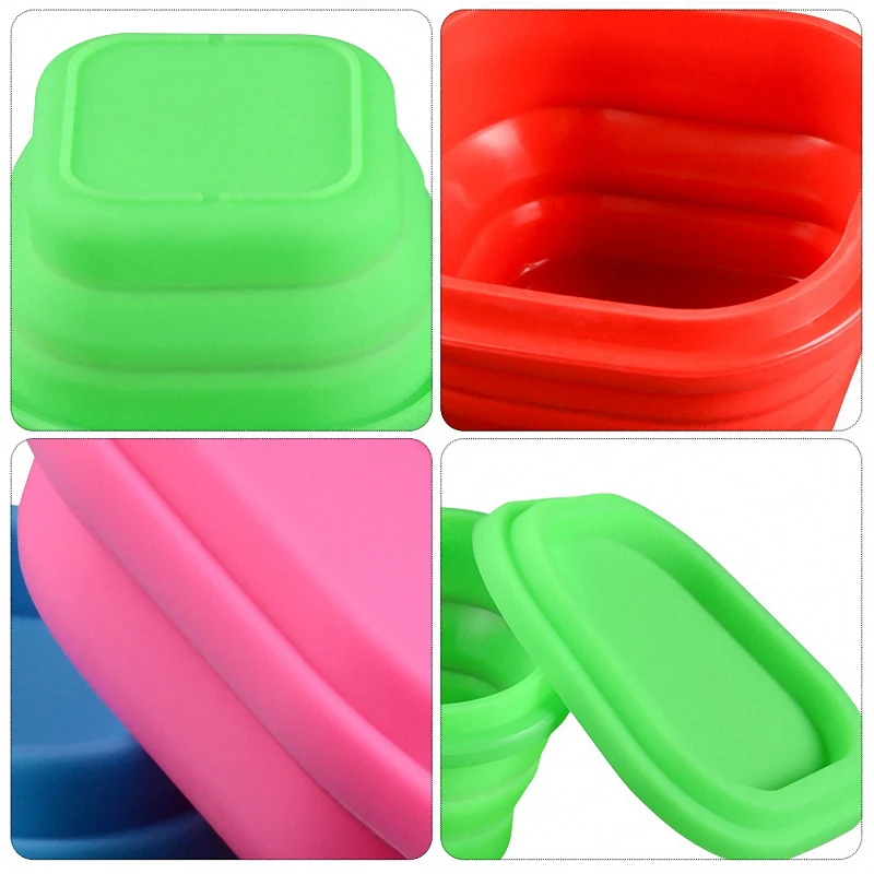 Силиконовый Ланч бокс складной контейнер для еды хранения безопасный