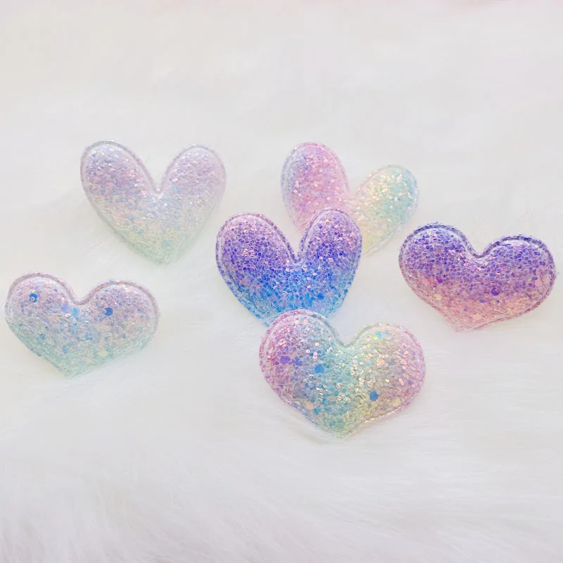 120 шт./лот блестящие градиентные радужные сердца серия dream hearts нашивки для поделок
