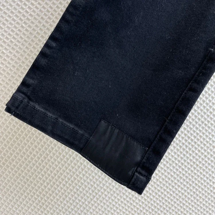 

Fashion Black Denim Pants for Women Top Quality 3D Cut Split Leg Slim Denim Pants Luxury Brand High Waist Jeans Lady Autumn 2021