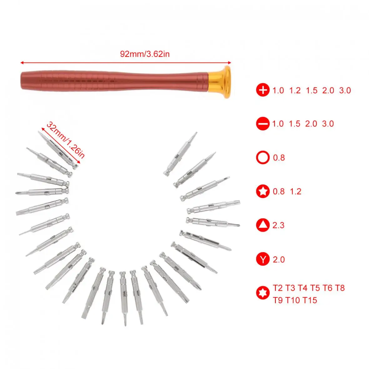 

25 in 1 Screwdriver Bit Set Multi-function Repair Tool Leather Case Suit Screwdriver with Magnetic