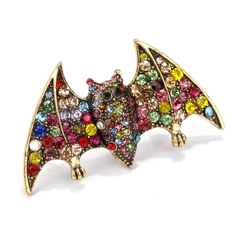 Женская эмалированная брошь ALLYES в форме летучей мыши с кристаллами стразы