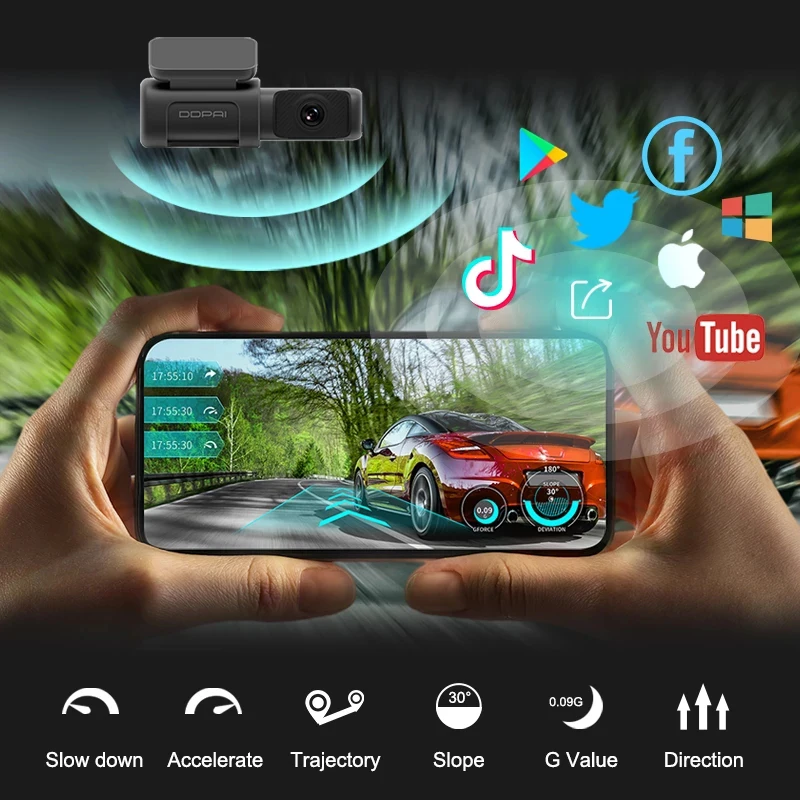 DDPAI Dash Cam Mini 5 4K UHD Android Автомобильная камера 24H парковка встроенный Wifi GPS SR видео