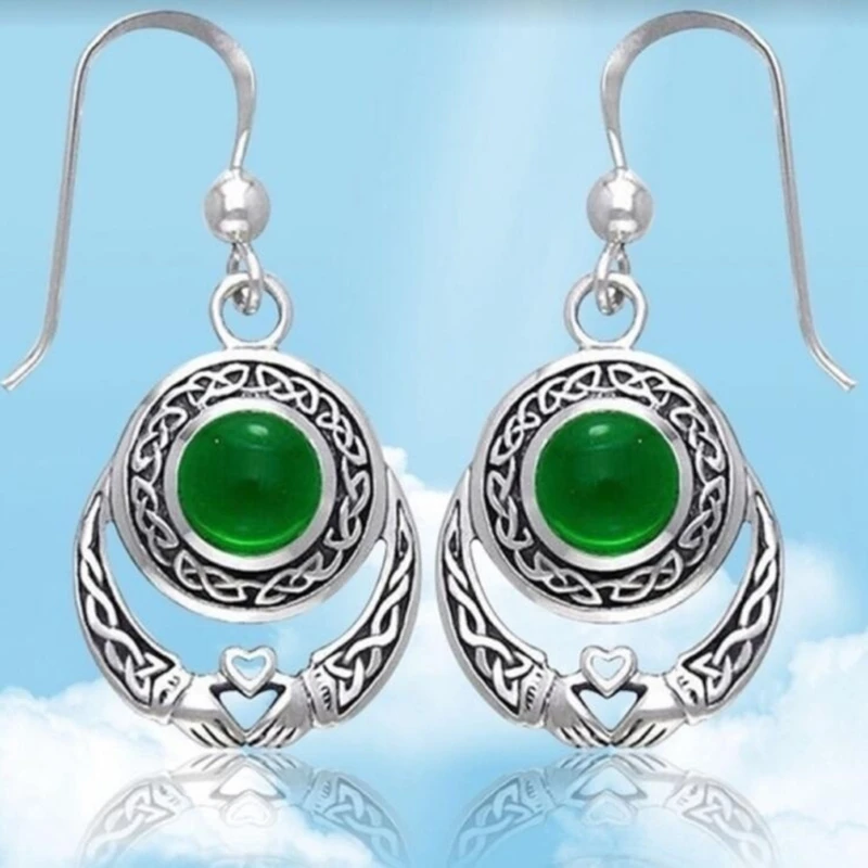 Fashion Moonstone Drop Earring For Women Vintage Punk Natural Gemstone Wedding Jewelry Garnet | Украшения и аксессуары