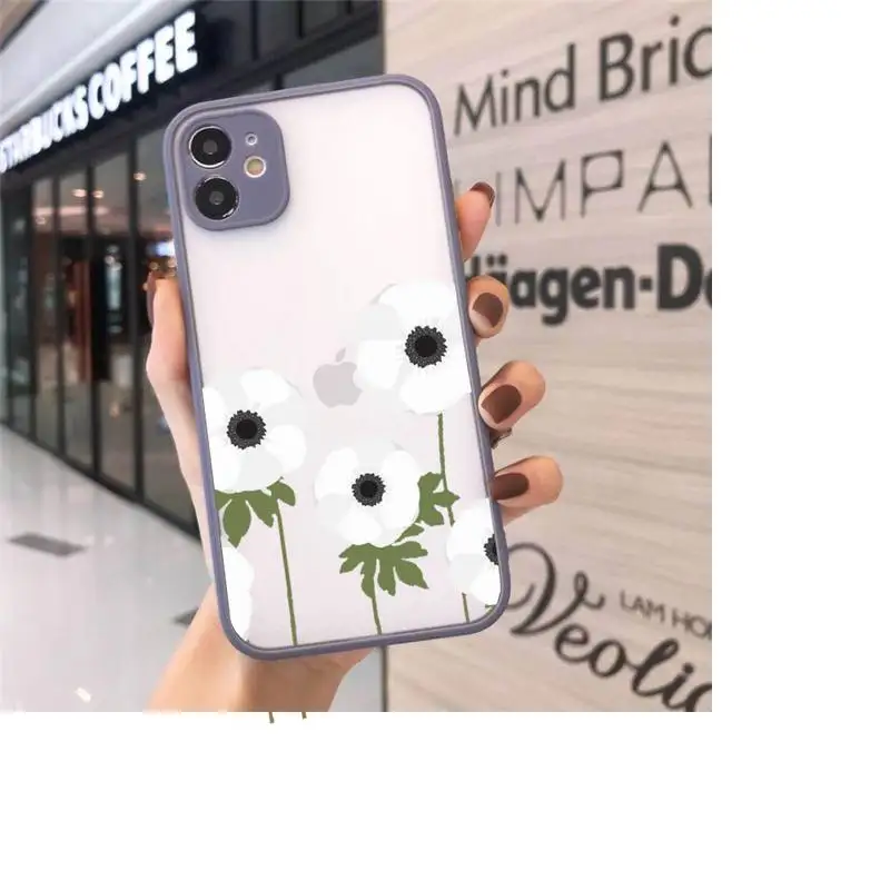 

Cartoon flower doodle design Phone Cases Matte Transparent For iPhone 12 Mini 11 Pro XR XS Max 7 8 Plus