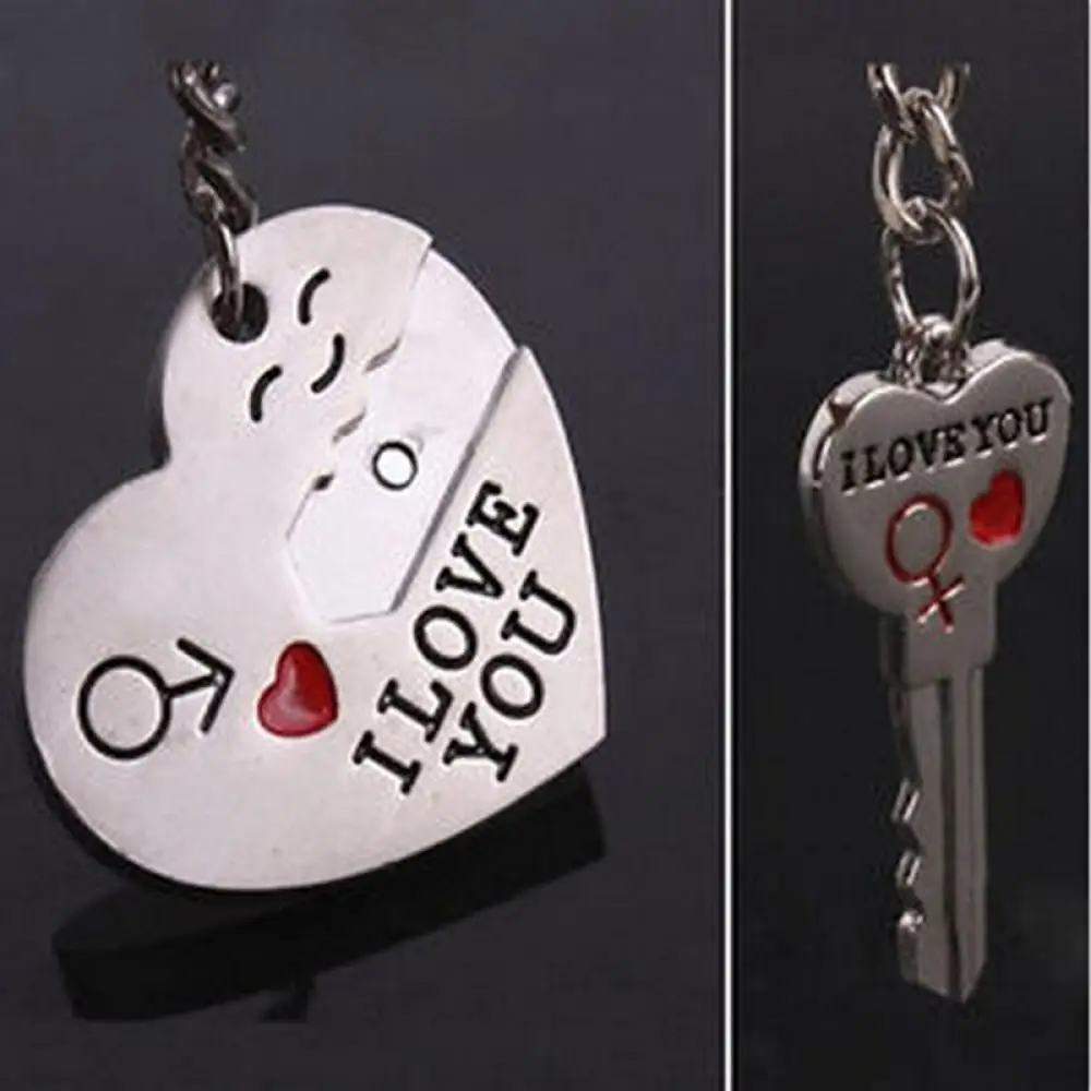 

New Fashion Keyring "I Love You" In Heart Arrow + Key Lock Couple Key Chain Ring Keyfob Lover Gift Couple Keychain Accessories