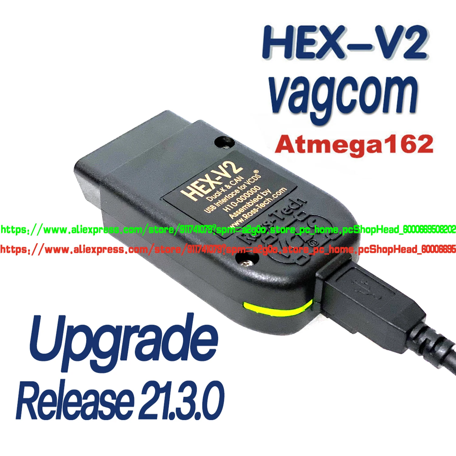 

2021 Popolar VAGCOM 21.3 HEX V2 Interface Electric Testers VAG COM Multilingual FOR VW for AUDI Skoda Seat ATMEGA162+16V8+FT232