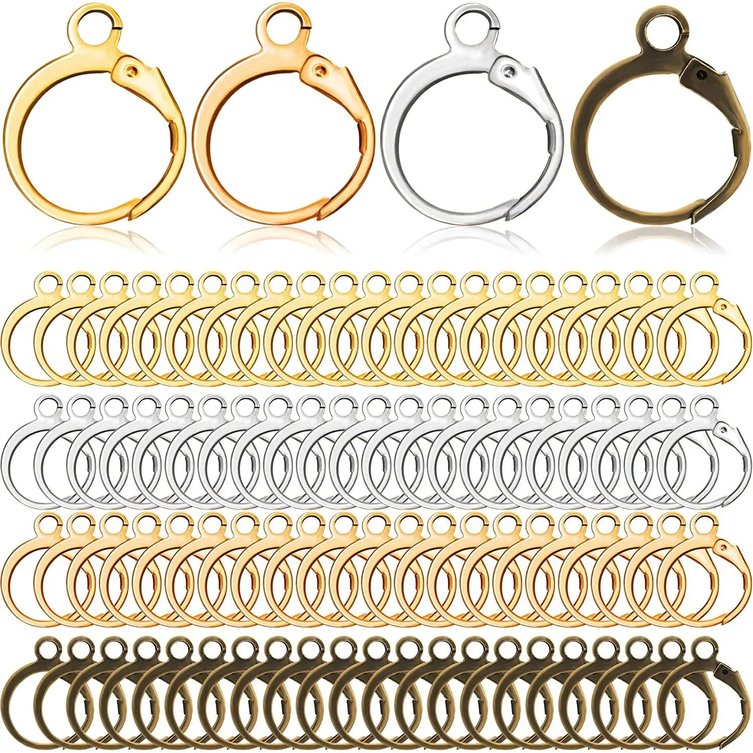 

20pcs/lot 12*14mm Silver Gold Bronze French Lever Earring Hooks Wire Settings Base Hoops Earrings For DIY Jewelry Making Supplie