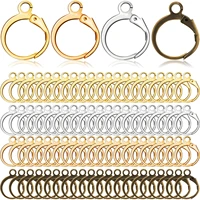 20pcslot 1214mm silver gold bronze french lever earring hooks wire settings base hoops earrings for diy jewelry making supplie