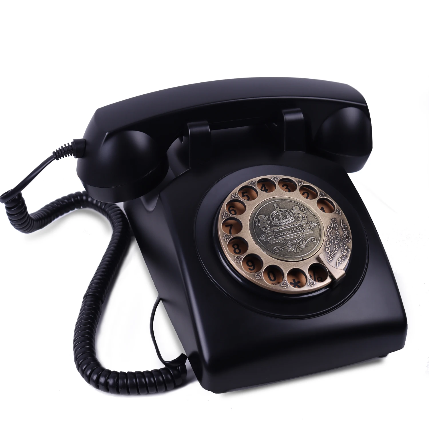 IAKEMIC Retro Rotary Dial Home Handys, Altmodische Klassische Corded Festnetz Telefon Vintage Telefon für Heim und Büro