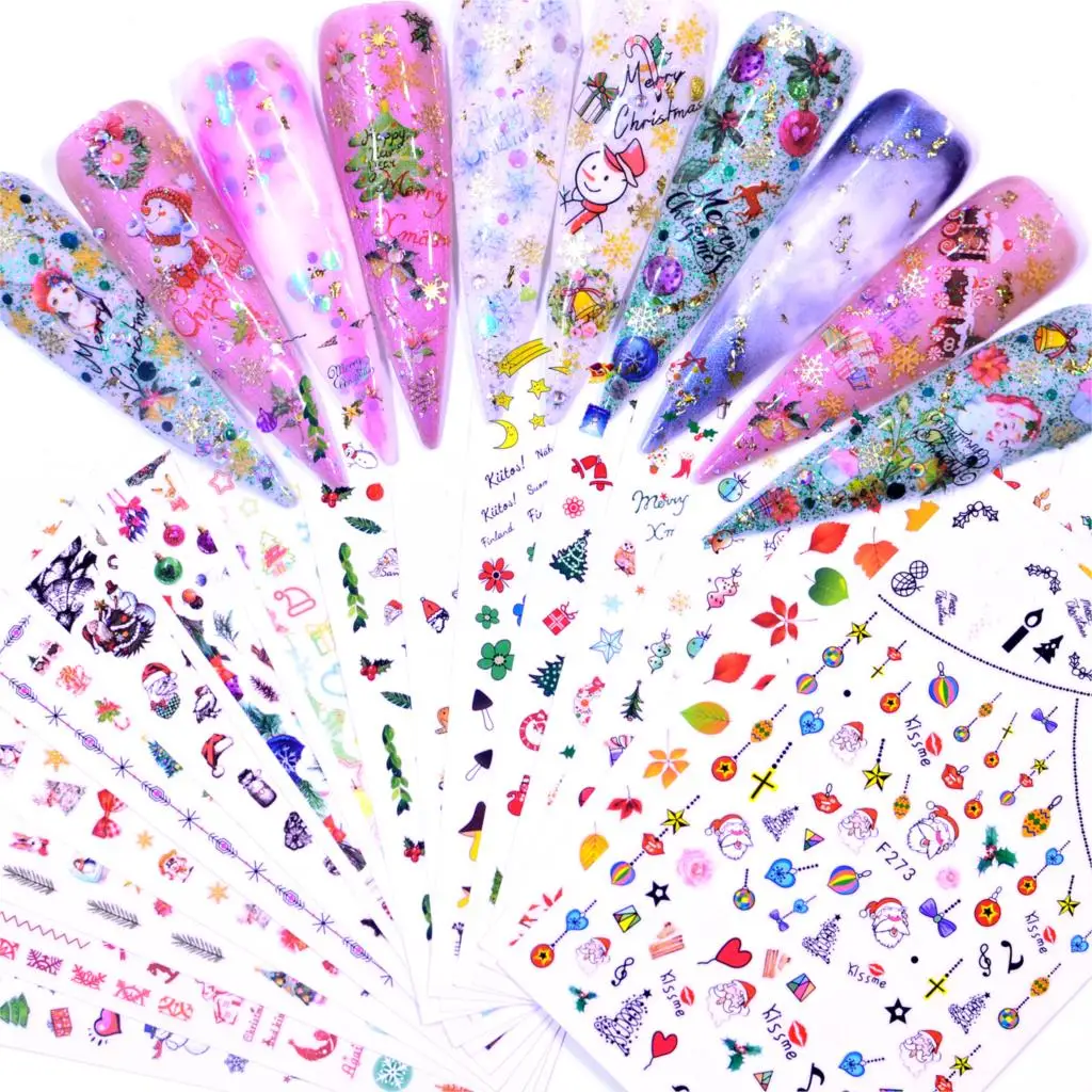 

ZKO 1 PC Christmas/Garden Flowers/Dande Flower Nail Art Decor Wraps Flakes Sliders ManicureZKO