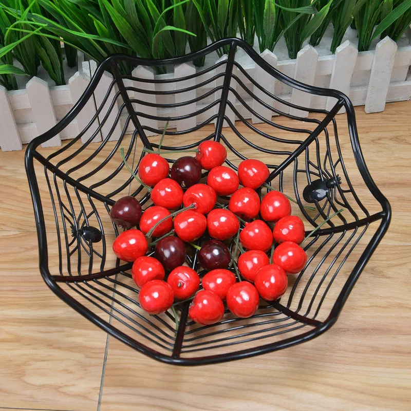 Хэллоуин фрукты чаша паук конфеты Корзина черный оранжевый фиолетовый коробка