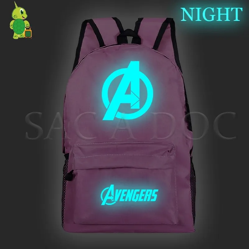 32pink Новинка, рюкзак Mochila, Мстители, женский, мужской, рюкзак, светящийся, для подростков, школьные сумки, Капитан Америка, дорожная сумка для ноутбука - Цвет: 32pink