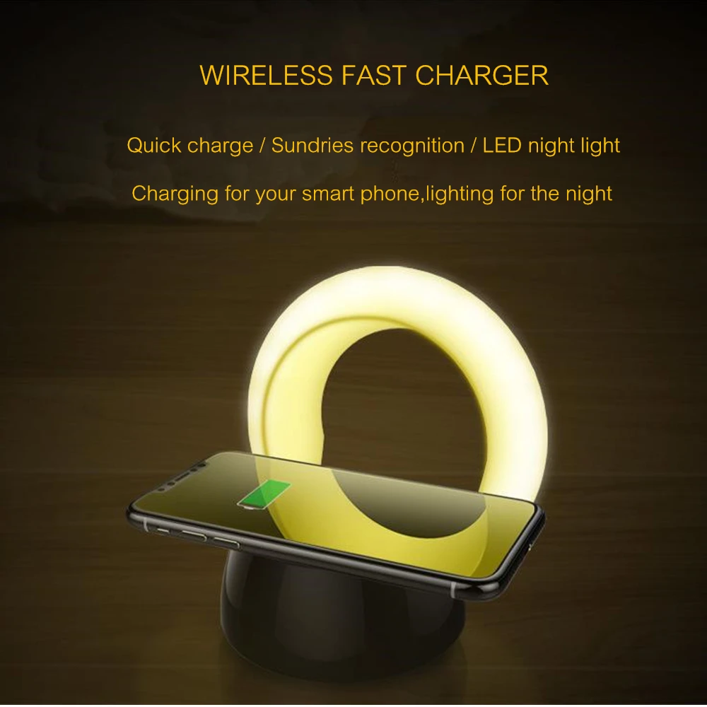 Glory Star LED Light Qi Wireless Charger For iPhone 8 11 10W Fast Desktop Charging plus Charge Pad | Электроника