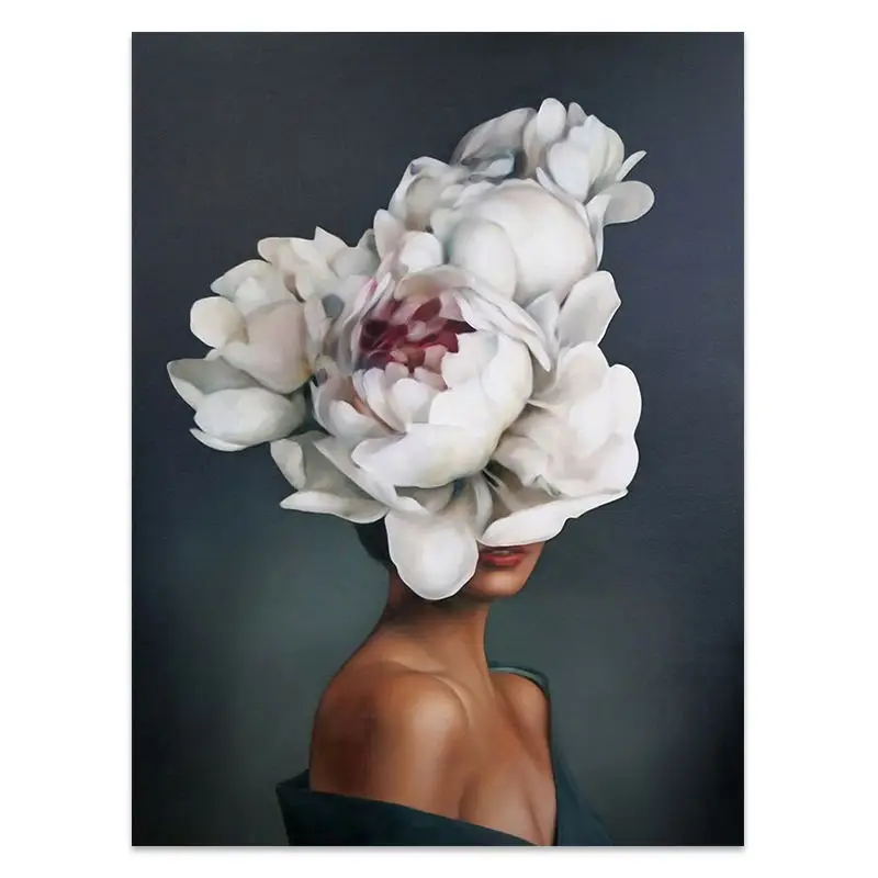 

Abstract Painting Flower Poster Woman Canvas Vintage Room Decor