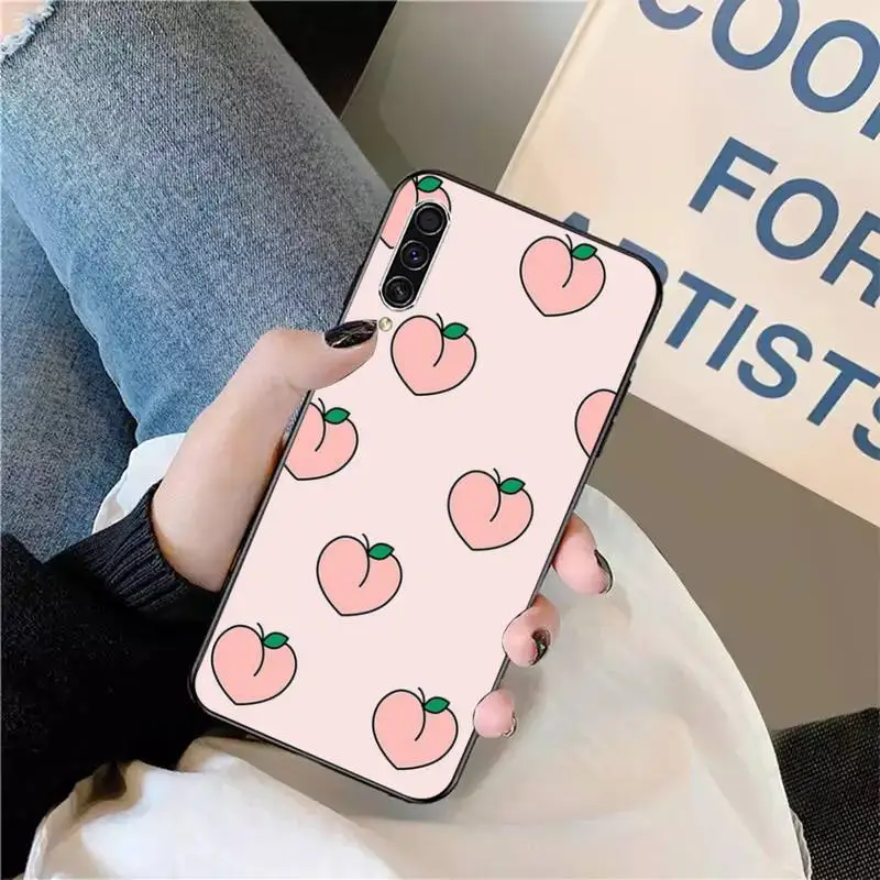 

Pink peach fruit Phone Case For Samsung galaxy S 9 10 20 A 10 21 30 31 40 50 51 71 s note 20 j 4 2018 plus