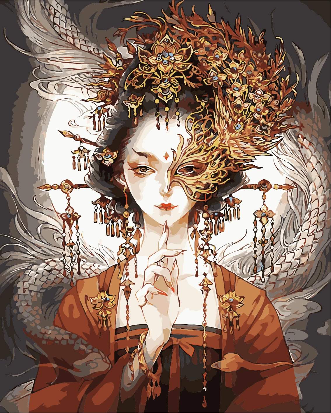 Рамка рисунок картина сделай сам по номерам девушка настенное искусство