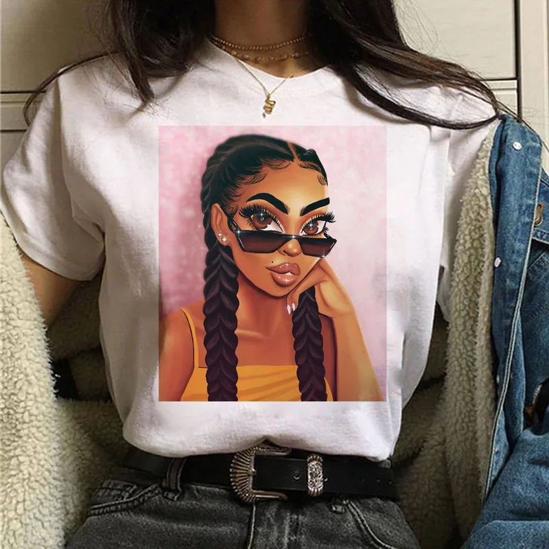 

Cool Melanin Black Girl T Shirt Women Sexy Girl Tops Hip Hop Style Tshirt Streetwear Women Tshirt Tee Casual Female T-shirt Tops