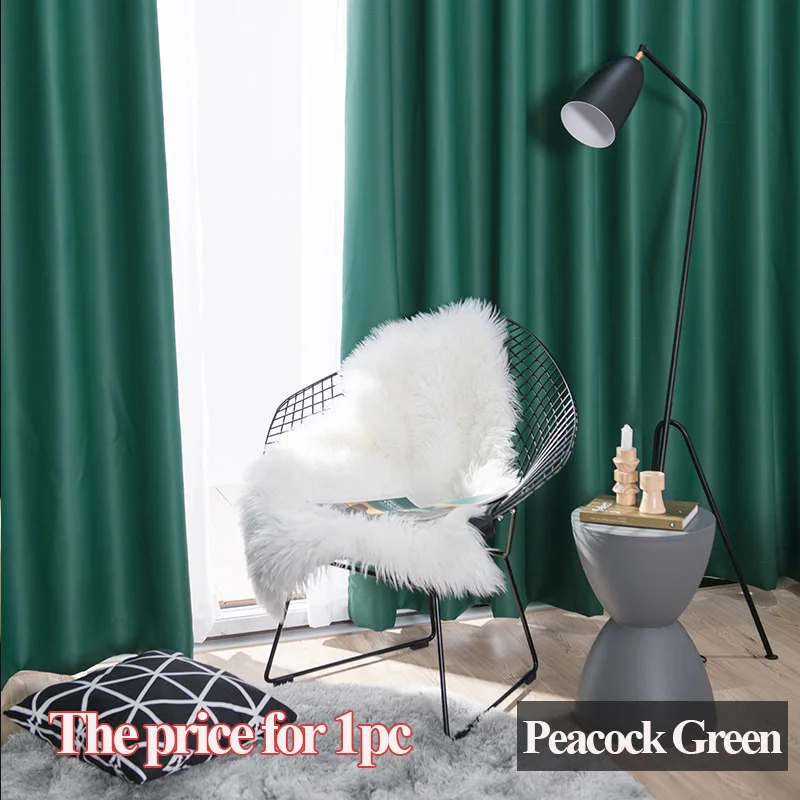 Peacock Green Современные затемненные занавески для гостиной, занавески, занавески для окон, жалюзи, занавески для гостиной, спальни, на заказ - Цвет: Peacock Green