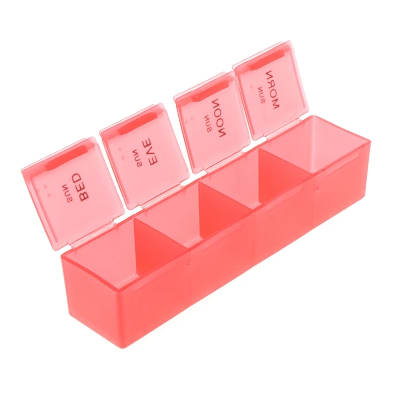 

Medication Reminder Pill Box Portable Travel Prescription Organizer Home Pill Tablets Case With 28 Separate Compartments
