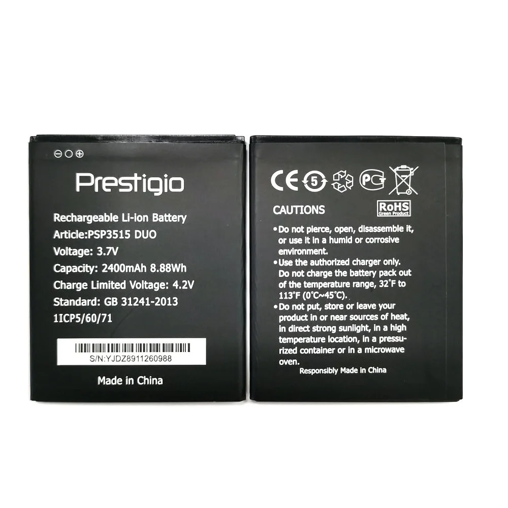 1 шт. новый 100% высококачественный аккумулятор PSP3515 2400 мАч Замена для Prestigio Muze U3 LTE DUO