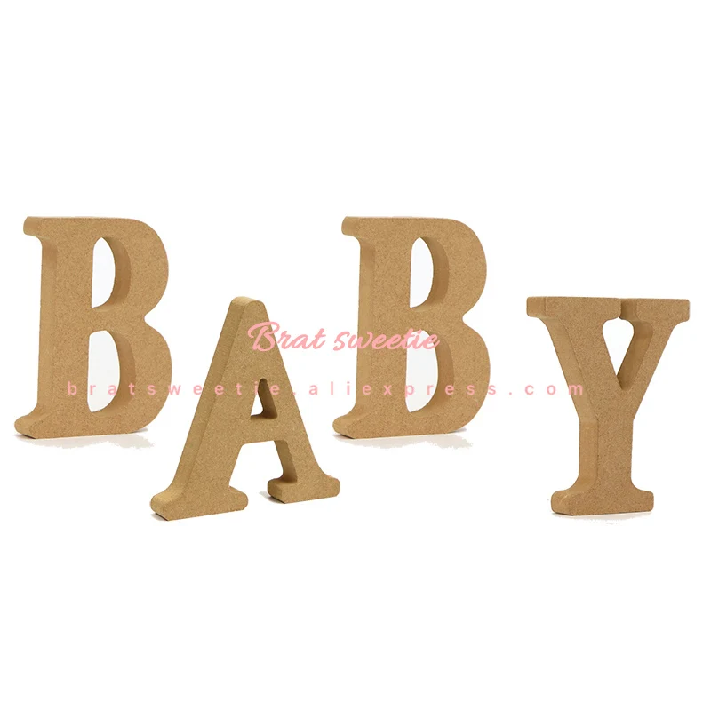 wood BABY Деревянные буквы для рукоделия деревянные детские Персонализированные Имя Дети День Рождения вечерние сувениры дома деревенский Свадебные украшения - Цвет: wood BABY