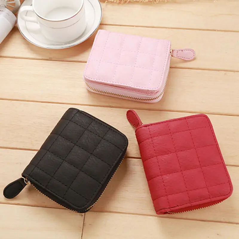 Женский кошелек из искусственной кожи складной на молнии мини-сумка клатч