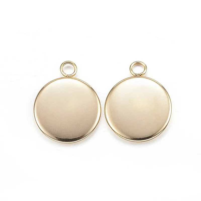 100 шт плоский круглый 304 нержавеющая сталь кулон кабошон настройки для