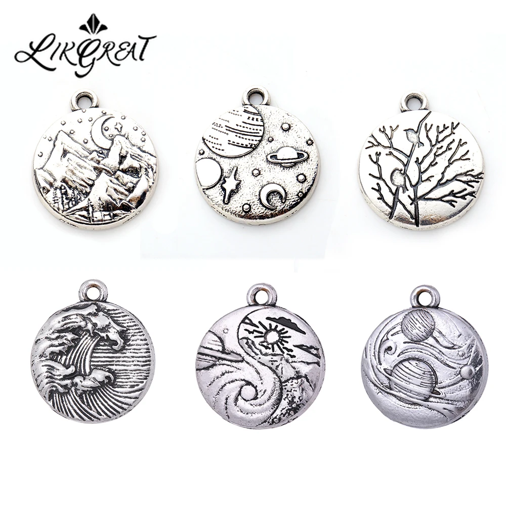 LIKGREAT винтажные Подвески серебряного цвета для изготовления ювелирных изделий