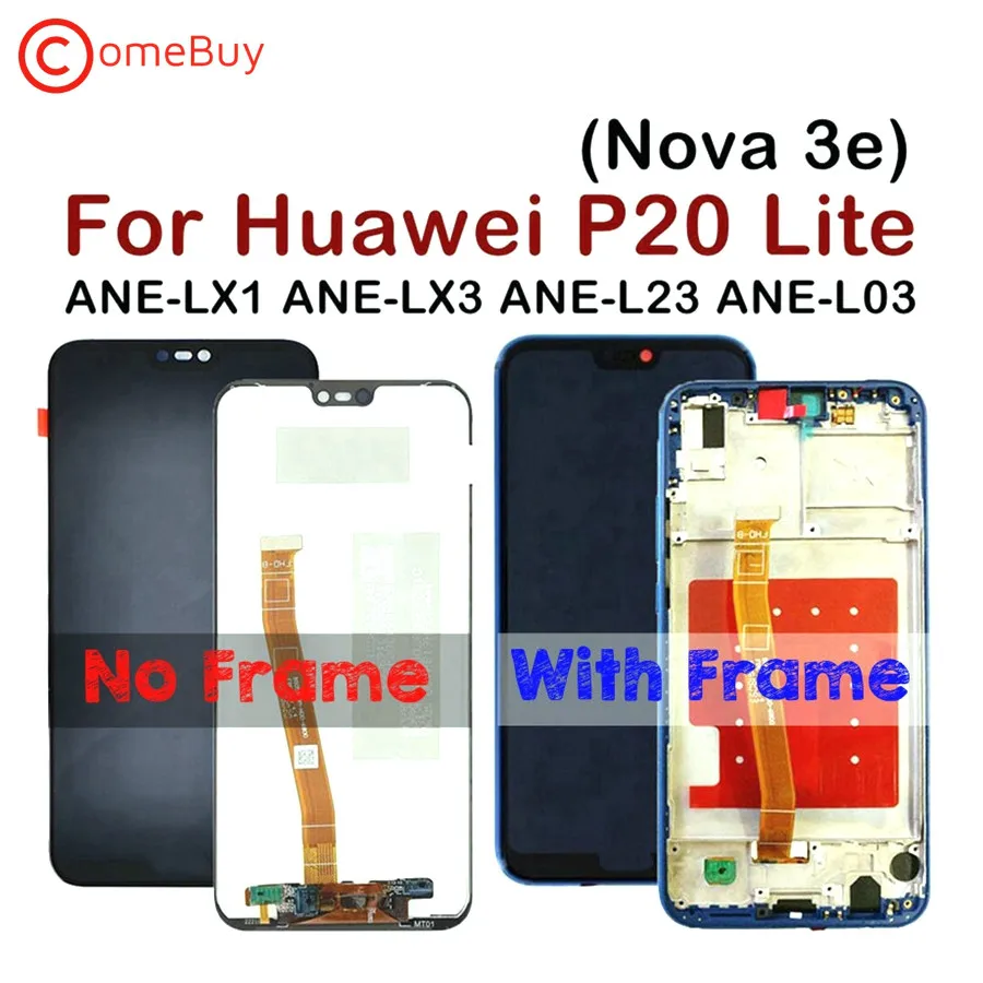 ЖК дисплей Comebuy для Huawei P20 Lite сенсорный экран с рамкой ANE LX1 LX2|Экраны мобильных
