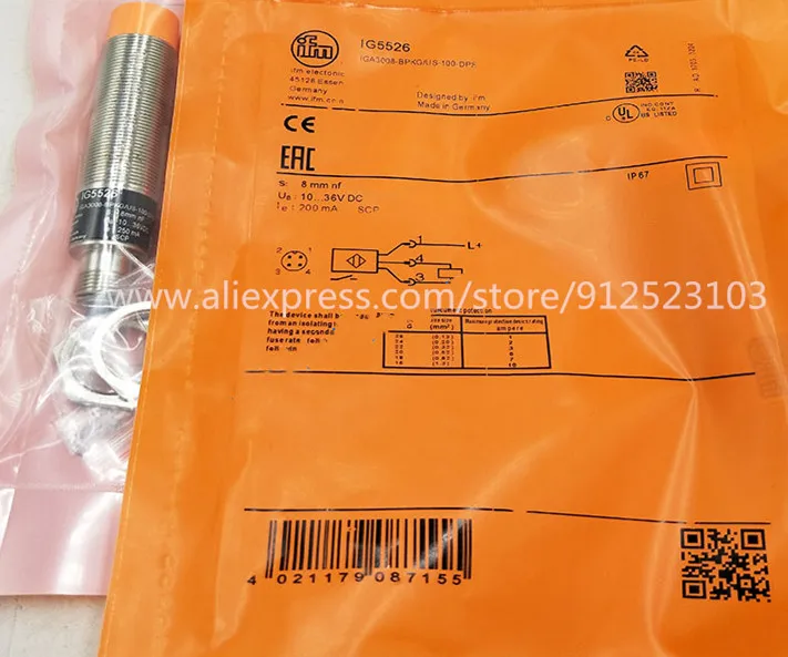 

IG5526 IGA3008-BPKG/US-100-DPS IFM New High Quality Inductive Sensor