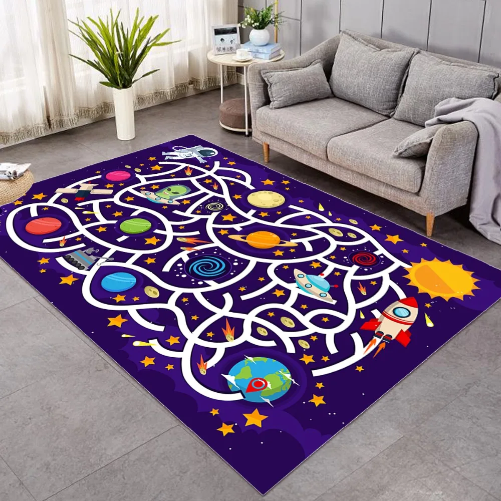 BeddingOutlet мультфильм детский игровой коврик Настольная игра большой ковер для Гостиная мультфильм космическая планета ковры лабиринт головоломка смешной ковер
