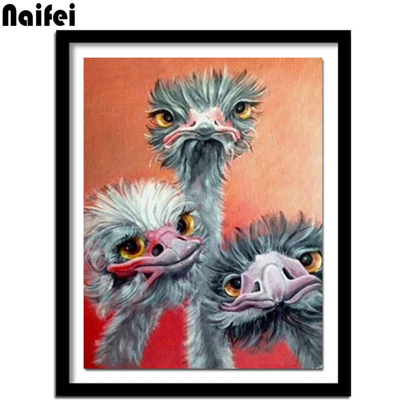 5D diy Алмазная вышивка Страус полная квадратная роспись круглыми стразами с