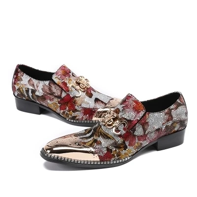 Мужские модельные туфли в деловом стиле золотистого железного цвета Туфли