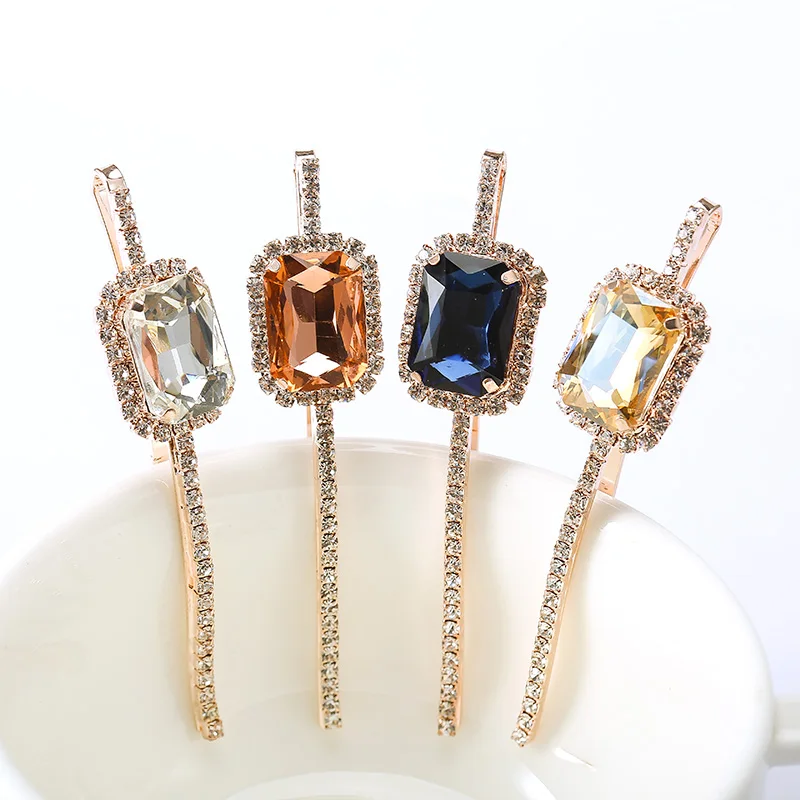 (2 шт./лот) Необычные геометрические Кристальные заколки для волос ювелирные