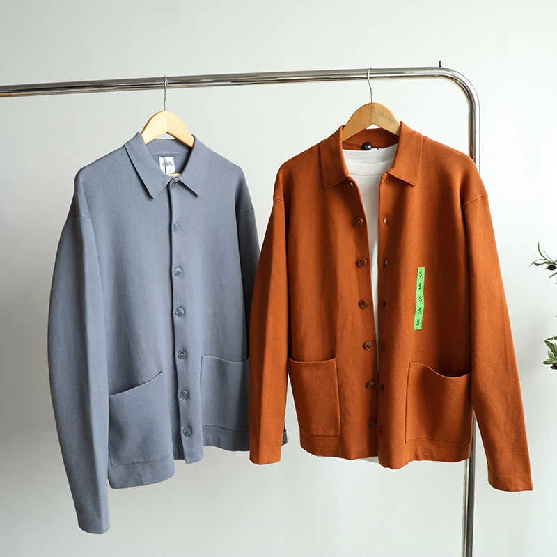 new women's long sleeved thick sweater casual New Jersey Lapel with a row of buttons fashion Korea autumn 2021 16w1829 | Женская