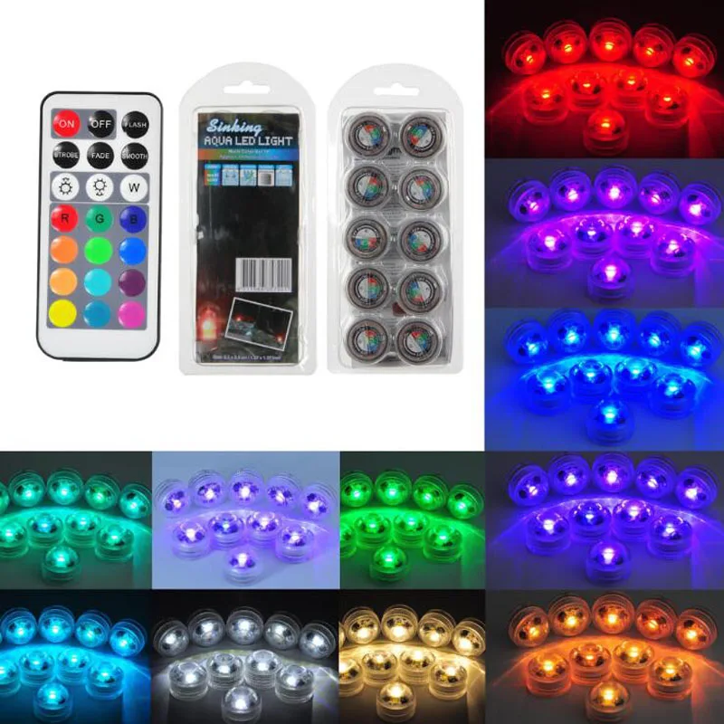 1PC Pool Lights Remote RGB Submersible Light Battery Operate Underwater Swimming Waterproof Lamp Accessories | Спорт и развлечения