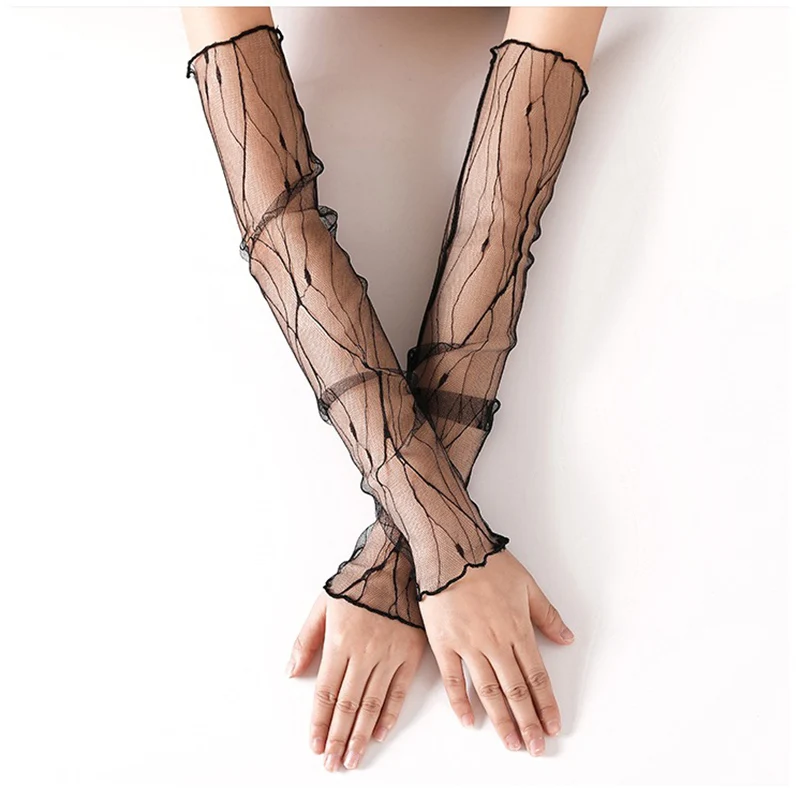 

Sommer Sonnenschutz rmeln Mesh Spitze UV Dnne Lange rmeln Bike Atmungsaktive Radfahren Handschuhe Fahren Arm Wmer meln