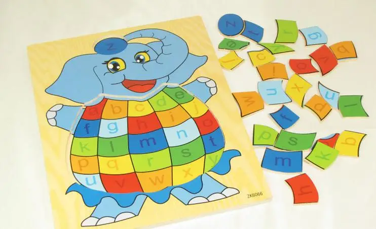 Бесплатная доставка Детские деревянные игрушки слонов 3D познавательные Пазлы