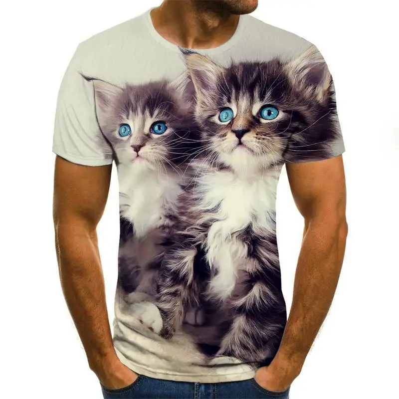 

2020 New Fashion 3d Printed T -Shirt Animal Pattern Summer Short Sleeve Round Neck Top Casual Men 'S T -Shirt