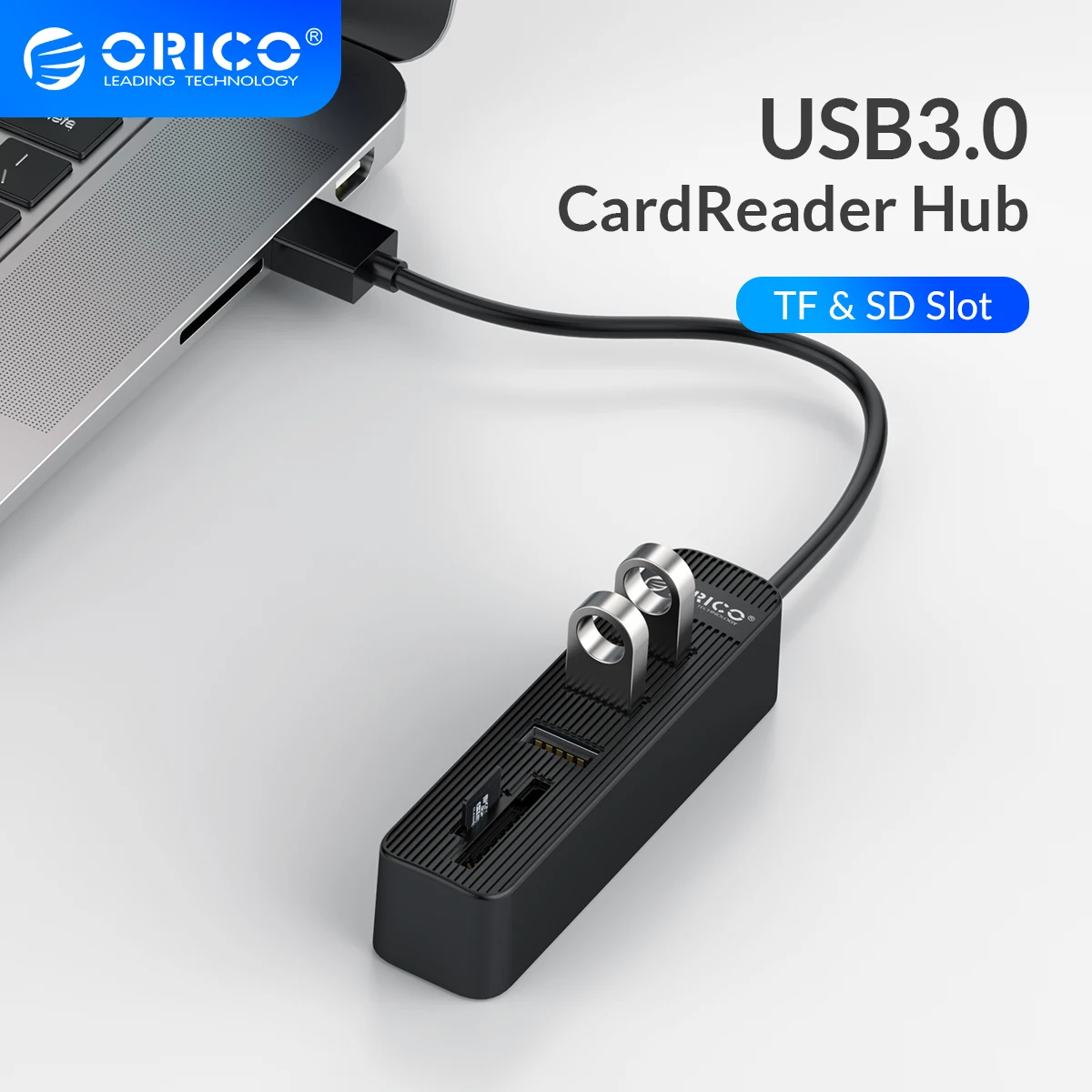 

Хаб-расширитель ORICO с USB 3/6 и 3,0 портами, устройство для чтения карт памяти, совместимое с TF и SD, все в одном, для ПК, компьютерные аксессуары