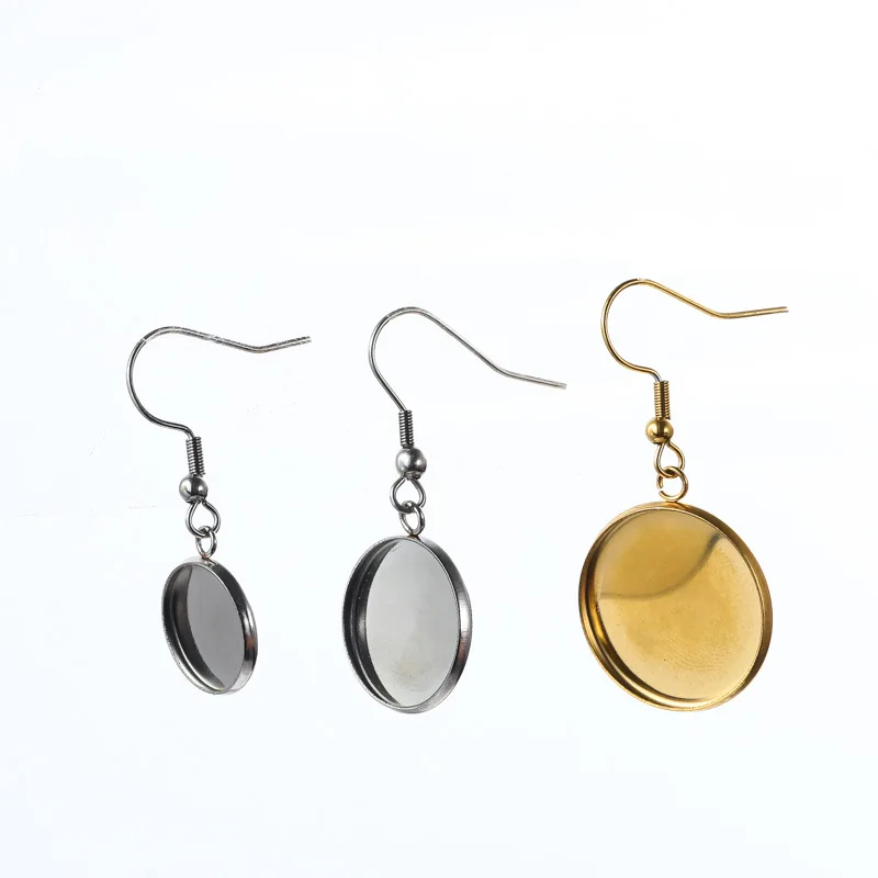 Пустая основа для сережек с кабошоном из нержавеющей стали 10 шт./лот 6 8 12 14 16 18 20 25