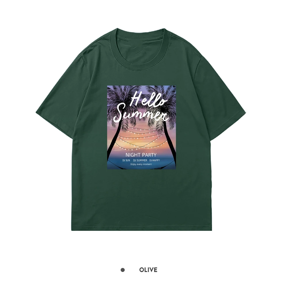 

Night Party Print T Shirts Woman Spring Summer Clothing Crewneck Breathable Streetwear Top Fashion Brand Woman Tshirt