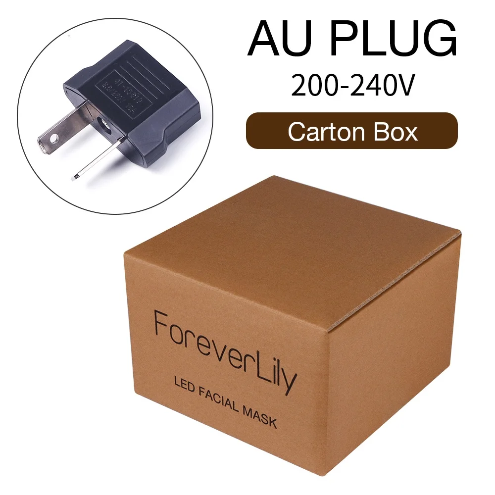 AU plug box Светодиодная маска для лица, 7 цветов, фотонный светильник, светодиодная маска с омоложением кожи шеи, против морщин, отбеливание акне, Лечение красоты - Цвет: AU plug box