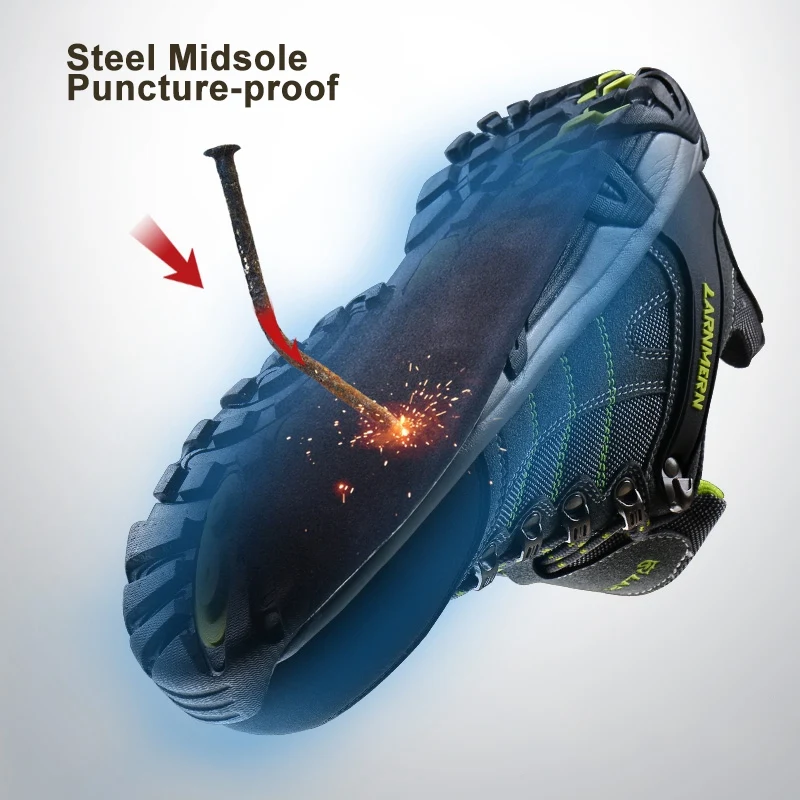 Защитные ботинки LARNMERN для улицы обувь противоударный стальной носок рабочая