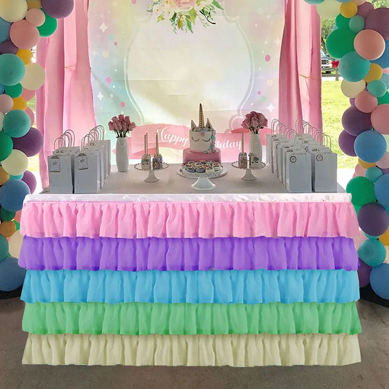 5 Слои Тюль Юбка для стола пачка s Baby Shower День рождения банкетов и свадеб отель